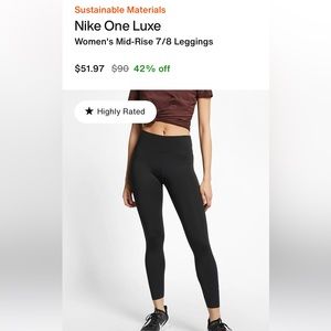 Nike one luxe 7/8 workout leggings